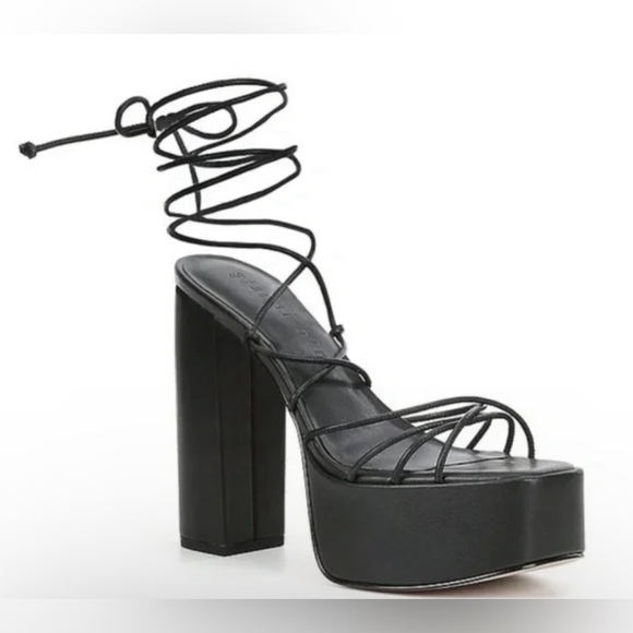 Gianni Bini Shoes - Gianni Bini Rixey Leather Platform Ankle Wrap Strappy Sandals